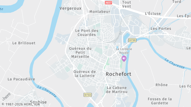 Carte de la zone d'intervention à Rochefort