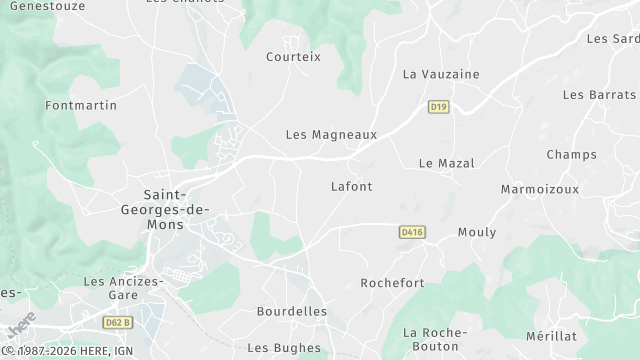 Carte de la zone d'intervention à Saint-Georges-de-Mons