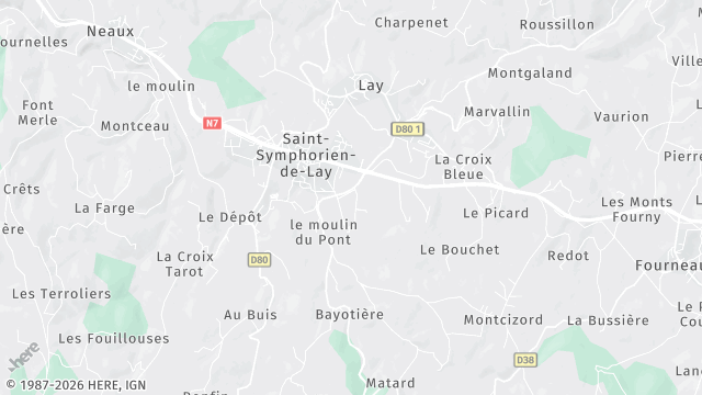 Carte de la zone d'intervention à Saint-Symphorien-de-Lay
