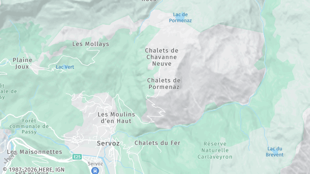 Carte de la zone d'intervention à Servoz