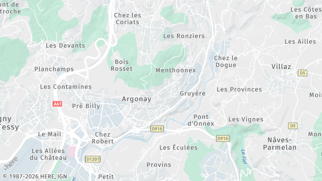 Carte de la zone d'intervention à Argonay