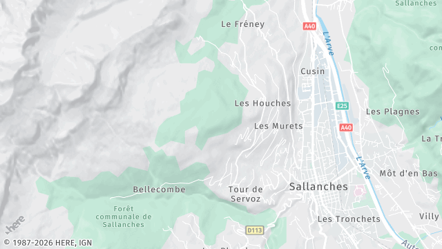 Carte de la zone d'intervention à Sallanches