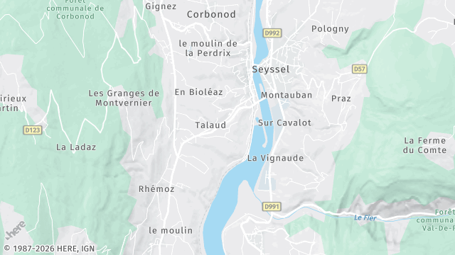 Carte de la zone d'intervention à Seyssel