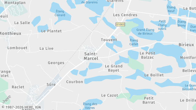 Carte de la zone d'intervention à Saint-Marcel