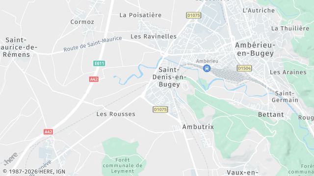 Carte de la zone d'intervention à Saint-Denis-en-Bugey