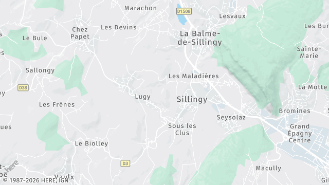 Carte de la zone d'intervention à Sillingy