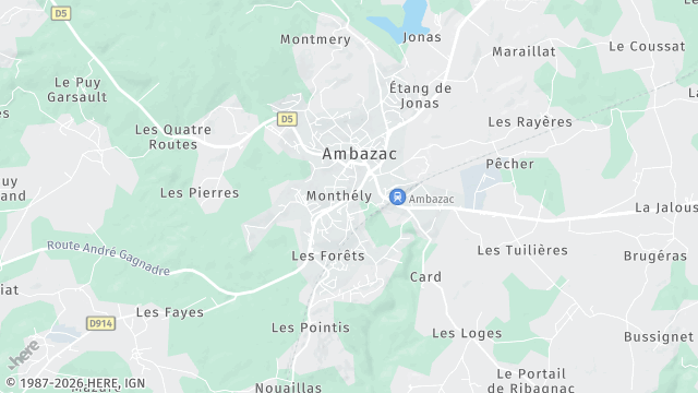 Carte de la zone d'intervention à Ambazac