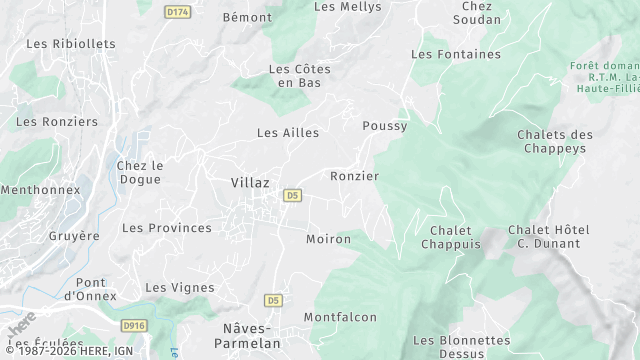 Carte de la zone d'intervention à Villaz