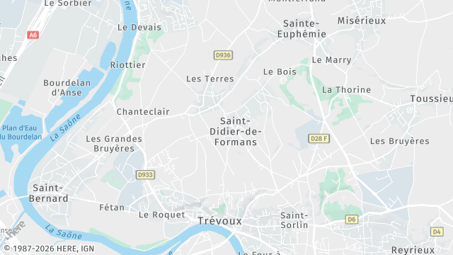 Carte de la zone d'intervention à Saint-Didier-de-Formans