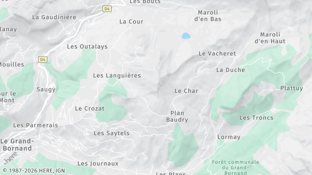 Carte de la zone d'intervention à Le Grand-Bornand