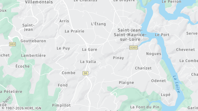 Carte de la zone d'intervention à Saint-Jean-Saint-Maurice-sur-Loire