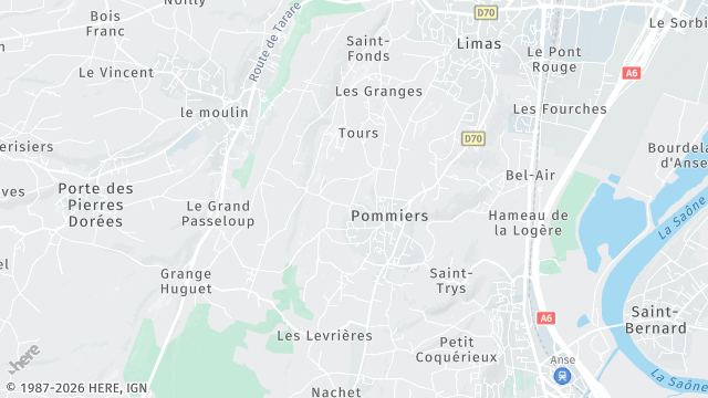 Carte de la zone d'intervention à Pommiers