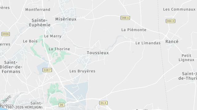 Carte de la zone d'intervention à Toussieux