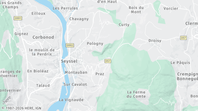 Carte de la zone d'intervention à Seyssel