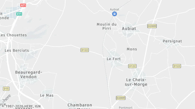 Carte de la zone d'intervention à Chambaron sur Morge