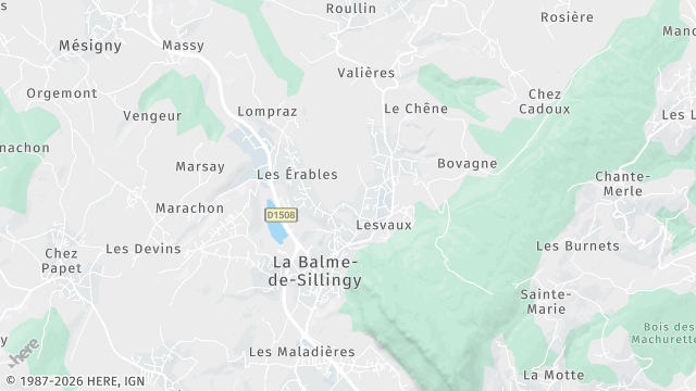 Carte de la zone d'intervention à La Balme-de-Sillingy
