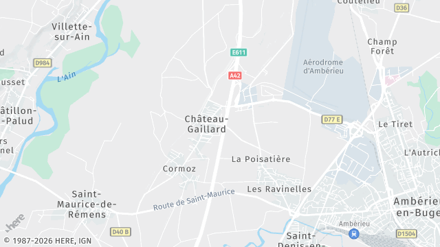 Carte de la zone d'intervention à Château-Gaillard