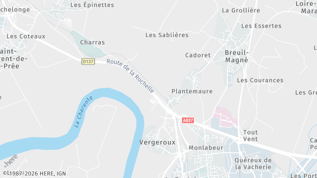 Carte de la zone d'intervention à Vergeroux