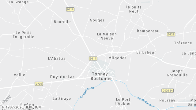 Carte de la zone d'intervention à Tonnay-Boutonne