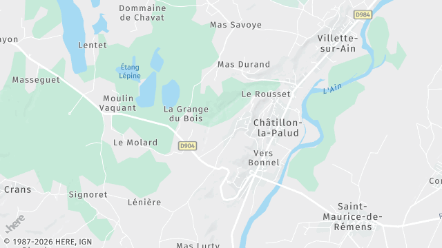 Carte de la zone d'intervention à Châtillon-la-Palud