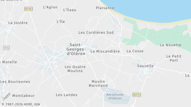 Carte de la zone d'intervention à Saint-Georges-d'Oléron