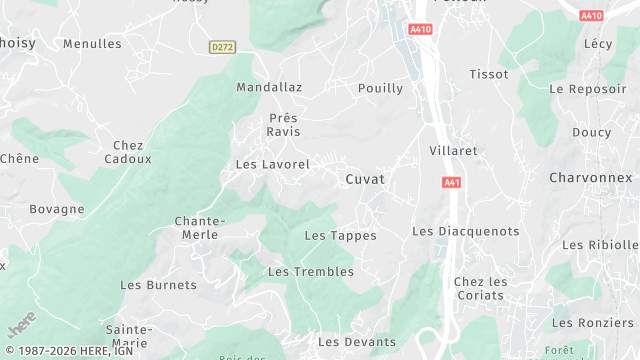 Carte de la zone d'intervention à Cuvat