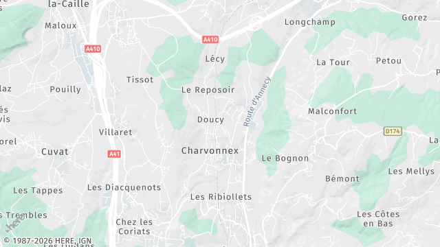 Carte de la zone d'intervention à Charvonnex