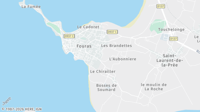 Carte de la zone d'intervention à Fouras