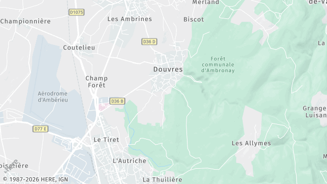 Carte de la zone d'intervention à Douvres