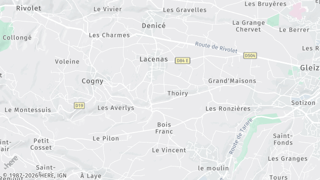 Carte de la zone d'intervention à Lacenas