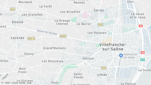 Carte de la zone d'intervention à Gleizé