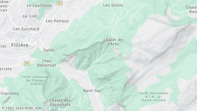 Carte de la zone d'intervention à Fillière