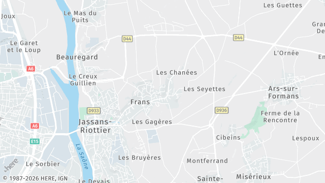 Carte de la zone d'intervention à Frans