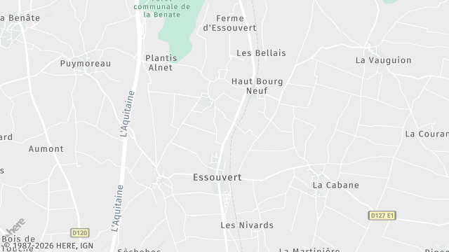Carte de la zone d'intervention à Essouvert