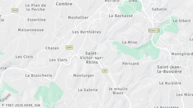 Carte de la zone d'intervention à Saint-Victor-sur-Rhins