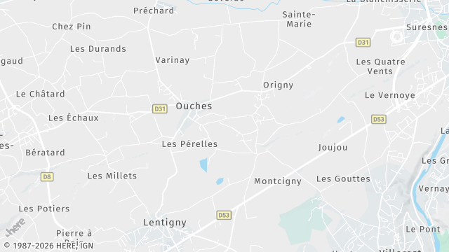 Carte de la zone d'intervention à Ouches