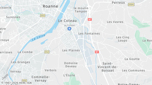 Carte de la zone d'intervention à Le Coteau