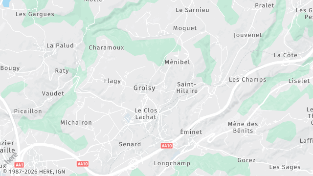Carte de la zone d'intervention à Groisy