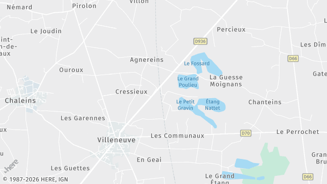 Carte de la zone d'intervention à Villeneuve