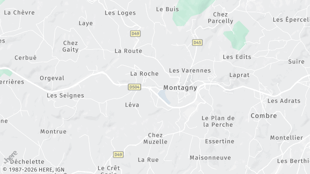 Carte de la zone d'intervention à Montagny