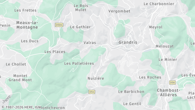 Carte de la zone d'intervention à Grandris