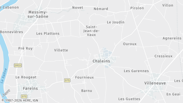 Carte de la zone d'intervention à Chaleins