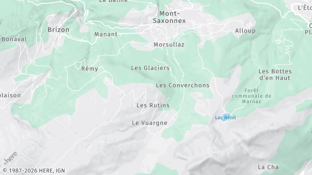 Carte de la zone d'intervention à Mont-Saxonnex