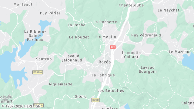 Carte de la zone d'intervention à Razès