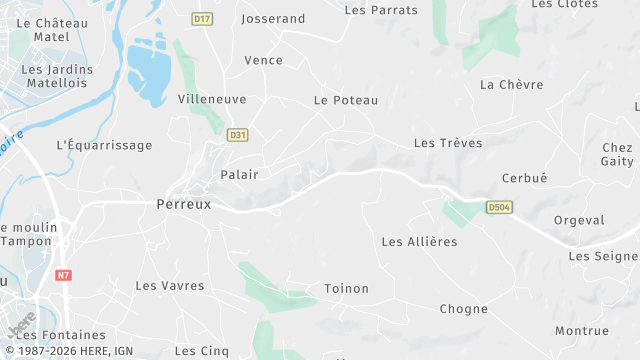 Carte de la zone d'intervention à Perreux