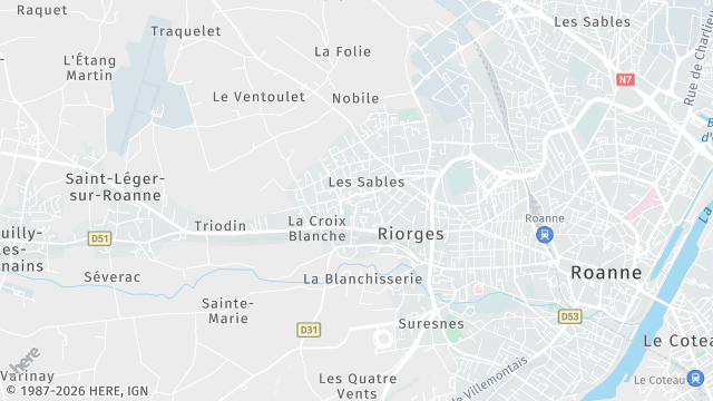 Carte de la zone d'intervention à Riorges