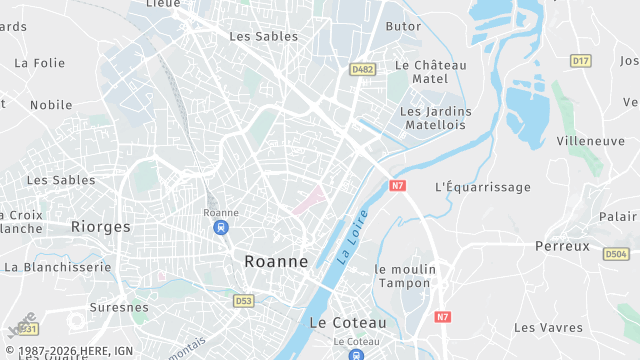Carte de la zone d'intervention à Roanne