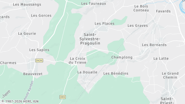 Carte de la zone d'intervention à Saint-Sylvestre-Pragoulin