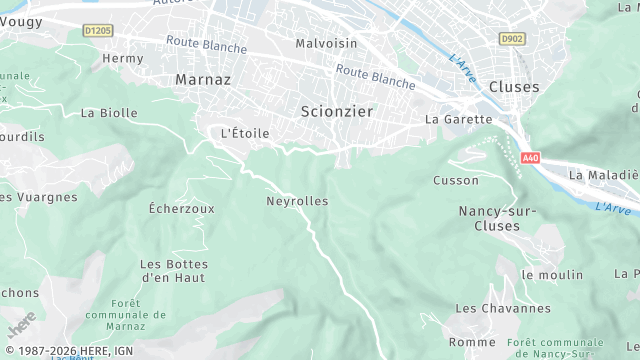 Carte de la zone d'intervention à Scionzier