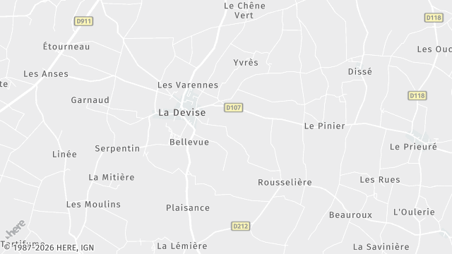 Carte de la zone d'intervention à La Devise